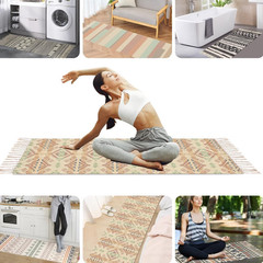Cotton Yoga Mat – Absorbent, Grippy Tight Weave, Ashtanga & Hot Yoga Rug, Helps