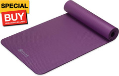 Essentials Thick Yoga Mat Fitness & Exercise Mat with Easy-Cinch Carrier Strap,
