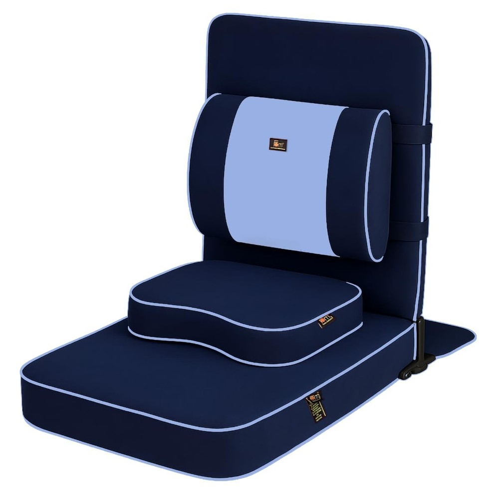 Extra Large Meditation Chair Floor Back Support Yoga Cushion Navy Blue 24×22