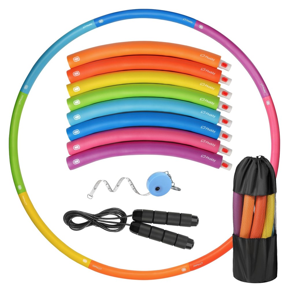 Weighted Exercise Hoop for Adults, 2.2lbs Adjustable Fitness Hoop, 8 Detachab…