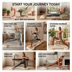 Foldable Home Pilates Reformer w/ Bands: Full Body Strength & Core Sculpting