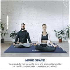 Best Non Slip Yoga Mat 1/4 Inch Thick Extra Large TPE for Home Gym Workout