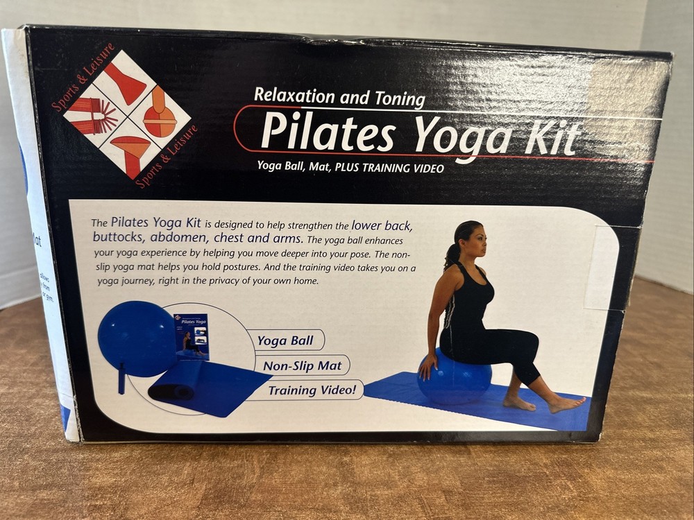 NEW Pilates Yoga Kit Includes Ball, Mat, VHS Training Video NIB Sealed