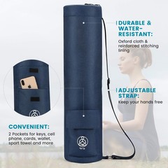 Gonex Yoga Mat Bag, Carrier Full-Zip 28″ × 7″, Dark Blue Peacock