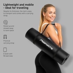 MSPORTS Thick Yoga Mat Non Slip – Extra Comfortable 74.5 x 24 x 0.6 in, Black