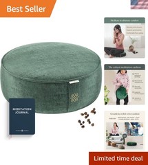 Luxe Velvet Meditation Cushion – Ergonomic Round Zafu Pillow with Carry Handle