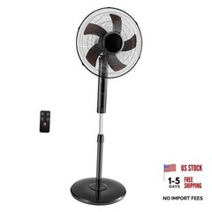 17″ Standing Fan with Remote, Oscillating Pedestal Fans 17″*17″*51.18″ Black
