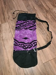 Ancient Circles Draw String Yoga Mat Bag Purple Tie Dye Shoulder Strap