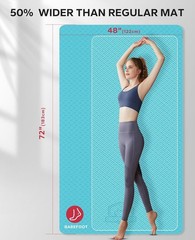 Extra Large Yoga Mat – 72″x48″, 1/4″ Thick, Non-Slip, Durable, Eco-Friendly
