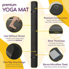 Large Yoga Mat 6’X4’X8Mm Extra Thick, Durable, Eco-Friendly, Non-Slip & Odorless