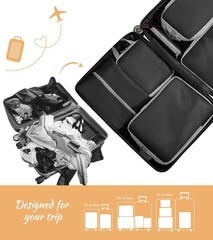 WOOMADA Compression Packing Cubes for Suitcases Travel Essentials 8 Set Expan…