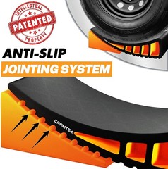 Camper Leveler 2-Pack Kit | Curved RV Levelers with Trailer Wheel Chocks