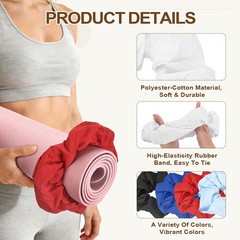 Yoga Mat Scrunchy, Yoga Mat Strap Band 2 Pcs & Cotton & White