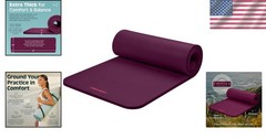 Solana 1-Inch Thick Non-Slip Yoga Mat with Carry Strap – Boysenberry Color