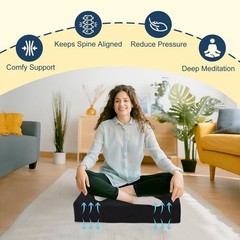 Wellsin Solid Square Floor Pillows for Adults Kids – Large Meditation Floor P…