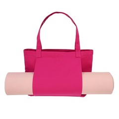 1 Pcs Yoga Bag, Tote Pilates Bag with Yoga Mat Holder Canvas & Rose Red