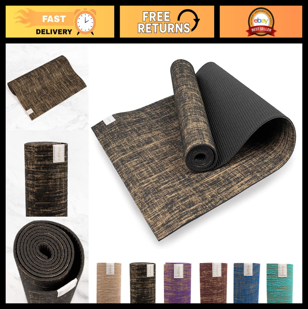 Eco-Friendly Jute Yoga Mat – High Performance Vegan Exercise Mat, 72″x24″, 0.2″