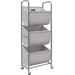 STORAGE MANIAC 120 Liters Vertical Rolling Laundry Hamper, 3 Section Laundry …