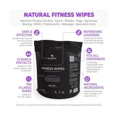 Wipex Gym Wipes for Equipment – Lavender Essential Oil Infused Cleaning Vineg…