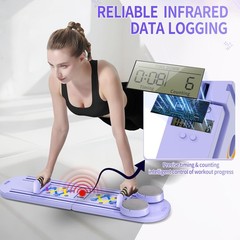 Pilates Board, Foldable Pilates Reformer Set for Home Workout with Timer, Multif