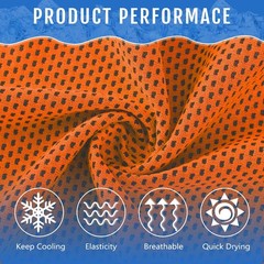 Hosuly 12 Pieces Cooling Towels, 40 x 12 Inch Ice Cool Towel Small, Orange