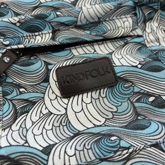Kindfolk Yoga Mat Duffel Bag Blue White Wave Canvas Tote Carrier Zip Pocket 27in