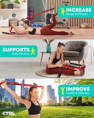 Stretching Strap With Loops – Non Elastic Stretch Band For Physical Therapy, For