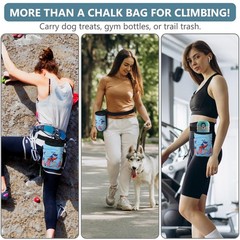 Fanosy Chalk Bag for Rock Climbing Gym & Bouldering – Large Capacity Blue