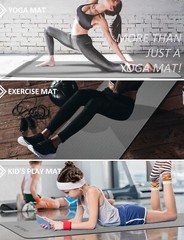 Gripped 1/3 Inch Thick Yoga Mat with Strap – Comfort & Stability for Workouts