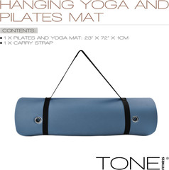 Hanging Yoga Mat, Pilates Mat, Exercise Mat for Home Workouts with Carry Strap |