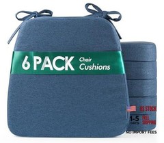 Dining Chair Cushions Set of 6, 2.5 inch Thick 6 Count(Pack of 1) Navy Blue