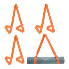 4Pcs Yoga Mat Strap Adjustable Yoga Mat Carrier Straps Sling, Orange