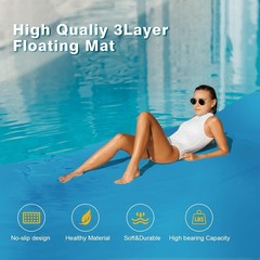 Floating Mat for Lake, Lily Pad Floating Mat, 3-Layer Tear-Resistant XPE Foam…