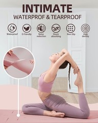 Extra Wide Non-Slip Yoga Mat 72″x32″ Eco-Friendly TPE Fitness Mat with Strap Bag