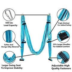 Aerial Yoga Swing Set, Ultra Strong Hammock Trapeze Extension, Sky blue + green