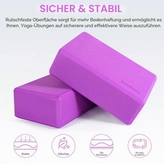 Yoga Blocks Set of 2 9″x6″x3″, Sturdy Non Slip Eva Foam, Provides Un…