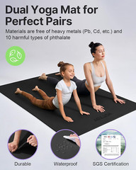 Large Yoga Mat (75 * 52 * 1/2Inch),Extra Wide TPE Exercise Mat,Non-Slip Workout