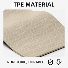 10 mm Yoga Mat 72″x26″ TPE Non-Slip Exercise Mat 0.4″ Thick, Easy-to-Carry Fi…
