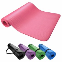 Extra Thick 10mm Exercise Yoga Pilates Mat Gym Fitness NBR 72″x 24″ w/ Bag Strap