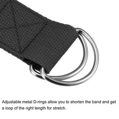 Yoga Strap-6FT Stretch Band with D-Ring for Yoga Pilates Stretch Workout, Black