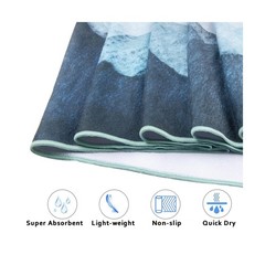 QiyI Yoga Mat Towel with Corner Pockets, Non Slip Sweat Absorbe… FAST USA SHIP