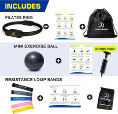 Ring Set 14-Inch Magic Circle 9-Inch Exercise Ball 5 Resistance Bands