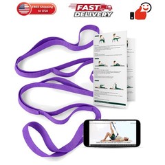 Stretching Strap with Loops & Leg Lifter, Non-Elastic PT-Style Physical Thera…