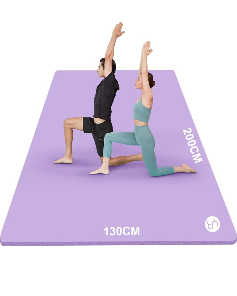 Yoga Mat XXL 200×130×2cm Fitness Mat Extra Large Wide Sports Mat NBR Extrad…