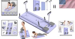 Portable Home Pilates Reformer Board with Adjustable Resistance & Phone Stand