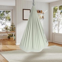 Sensory Swing – 55″ x 59″ Dual-Layer Therapy Swing for Autism, Large Bean Green