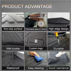 TPE Floor Mat For Tesla Model 3 2023-2025 6 PCS Waterproof Duty-Proof Fully Surr
