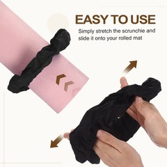 Yoga Mat Scrunchy, Yoga Mat Strap Band 2 Pcs & Cotton & Black