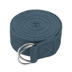 Yoga Strap with Adjustable Metal D Ring Buckle, 10.5ft & Gray