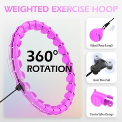 Weighted Hula Circle with 24 Links for Adults Weight Loss, Infinity Fitness H…